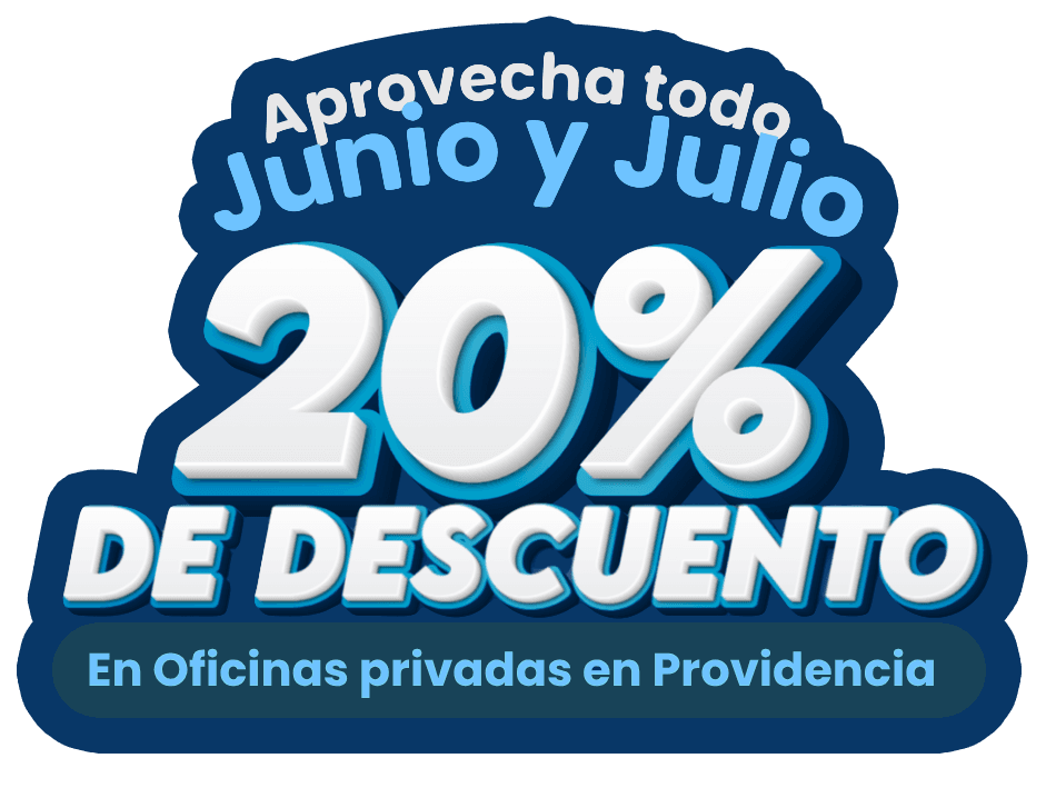 Aprovecha todo junio y julio con el 20% de descuento en oficinas privadas en providencia